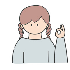 OKのポーズ_女の子