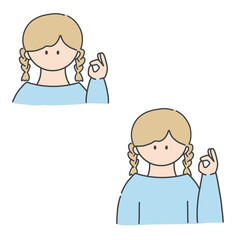 OKのポーズ_女の子