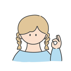 OKのポーズ_女の子