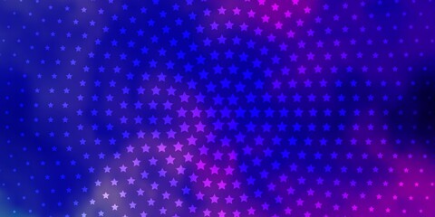 Light Pink, Blue vector layout with bright stars.
