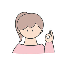 OKのポーズ_女の子