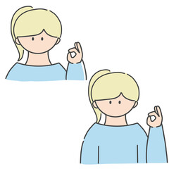 OKのポーズ_女の子