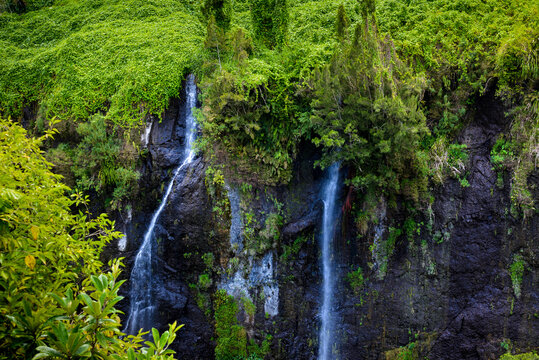 Waterfal called Le Voile de La Mariee, Salazie, Reunion Island