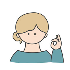 OKのポーズ_女の子