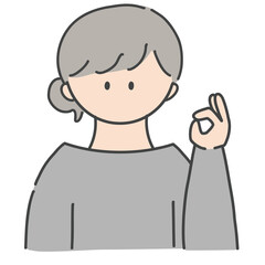 OKのポーズ_女の子