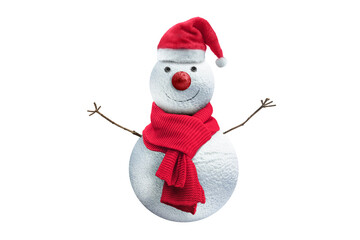 Snowman with Santa hat