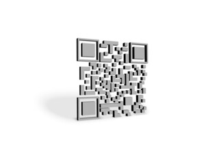 3D QR code icon.