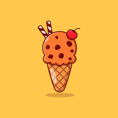 ice cream vector illustration design with many toppings