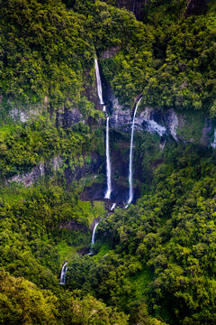 Waterfall at Takamaka Valley, Reunion Island