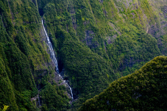 Waterfall at Takamaka Valley, Reunion Island