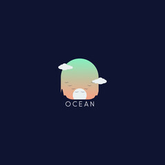 Vector illustration, ocean waves symbol.
