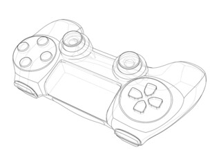 Gamepad or joystick. Vector © cherezoff