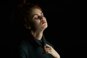 scared upset woman with bruises under eyes problems abuse depression