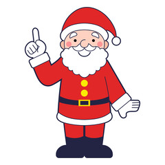 ポイント・指差しをしているサンタクロース　アウトライン