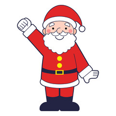 頑張るポーズのサンタクロース　アウトライン