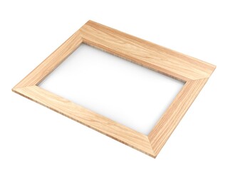 Blank wooden wall display wood case restaurant sign mockup, 3d render illustration.