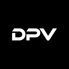 DPV letter logo design with black background in illustrator, vector logo modern alphabet font overlap style. calligraphy designs for logo, Poster, Invitation, etc.