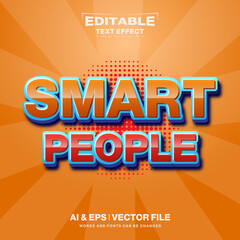 Smart People 3D Text Style Effect, Full Colors, Modern style for Business