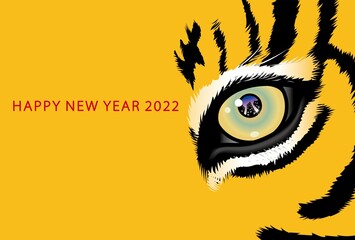 2022年寅年　虎の目　年賀状テンプレート