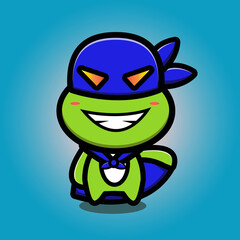 cute turtle hero cartoon