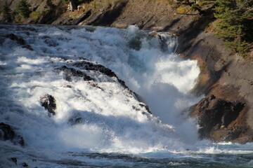 waterfall and rocks, Banff National Park, Alberta