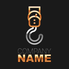 Line Spring scale icon isolated on black background. Balance for weighing. Determination of weight. Colorful outline concept. Vector