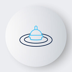 Line Fishing float in water icon isolated on white background. Fishing tackle. Colorful outline concept. Vector
