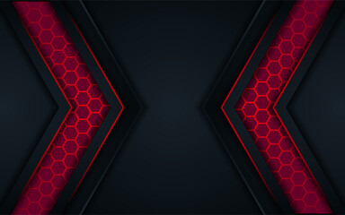 Modern background futuristic technology Hexagonal glow Red