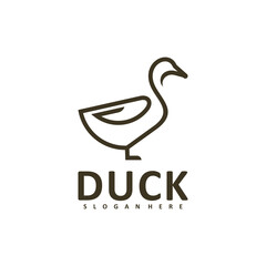 Duck logo line vector illustration design concept. Creative design template