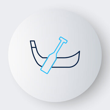 recommend clip art: Line Gondola boat italy venice icon isolated on white background. Tourism rowing transport romantic. Colorful outline concept. Vector