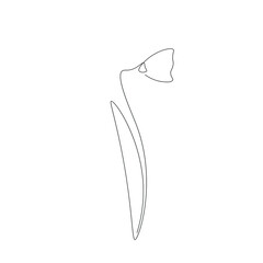 Obraz premium Spring flower background. Continuous line drawing. Vector illustration 