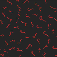 Line Kitchen ladle icon isolated seamless pattern on black background. Cooking utensil. Cutlery spoon sign. Vector