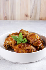Ayam Bumbu Rujak : Stew Chicken with palm sugar sauce and chili