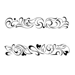 decorative oblong design with floral elements and vignettes. graphic decor, bordure