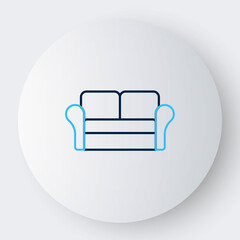 Line Sofa icon isolated on white background. Colorful outline concept. Vector