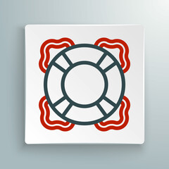 Line Lifebuoy icon isolated on white background. Lifebelt symbol. Colorful outline concept. Vector