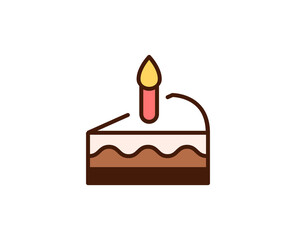 Cake flat icon. Single high quality outline symbol for web design or mobile app.  Holidays thin line signs for design logo, visit card, etc. Outline pictogram EPS10