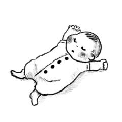 寝ている赤ちゃん(モノクロ)