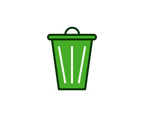 Trash bin flat icon. Single high quality outline symbol for web design or mobile app.  House thin line signs for design logo, visit card, etc. Outline pictogram EPS10