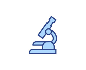 Microscope flat icon. Thin line signs for design logo, visit card, etc. Single high-quality outline symbol for web design or mobile app. Medical outline pictogram.