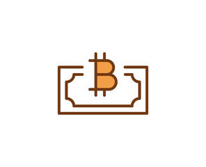 Bitcoin line icon.
