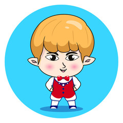 Cute nobleman elf character illustration