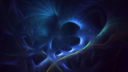 3D rendering abstract blue fractal light background