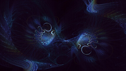 3D rendering abstract colorful fractal light background