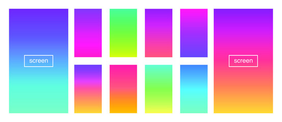 Soft color gradient background. Abstract, blue, bright, pink, green, red, violet, turquoise, yellow, UI UX template. Modern screen vector design for mobile app. EPS 10.
