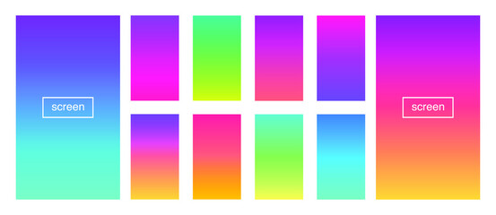 Naklejka premium Soft color gradient background. Abstract, blue, bright, pink, green, red, violet, turquoise, yellow, UI UX template. Modern screen vector design for mobile app. EPS 10.