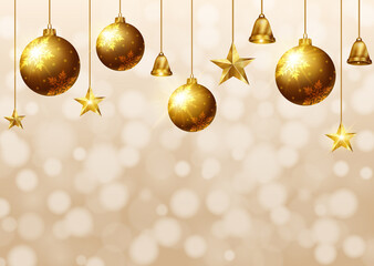Christmas light gold bokeh background