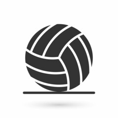 Grey Volleyball ball icon isolated on white background. Sport equipment. Vector