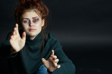 emotional woman depression disorder pain beating aggression