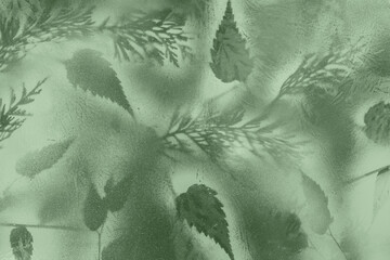 Natural Abstract green Forest Background with Spray Painted Plant Leaves. Camouflage texture for Hunters and Fishermen